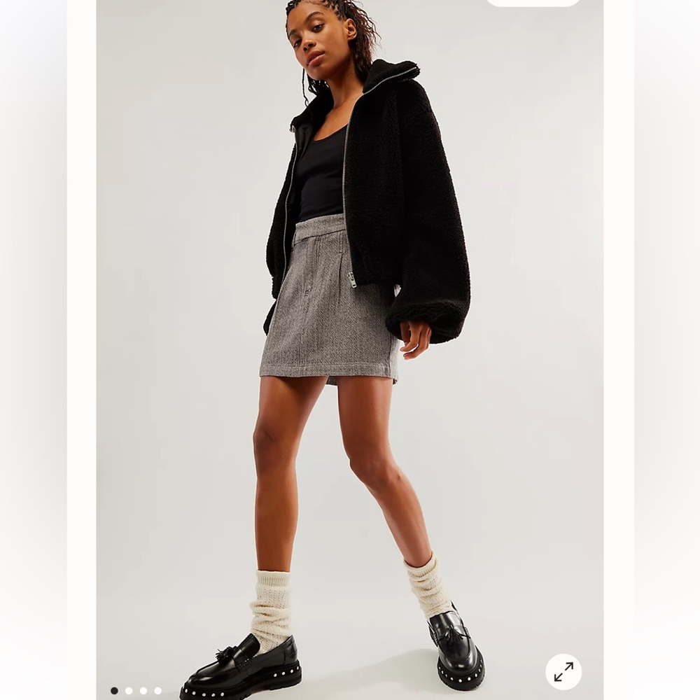 Free People Gray Mini Skirt